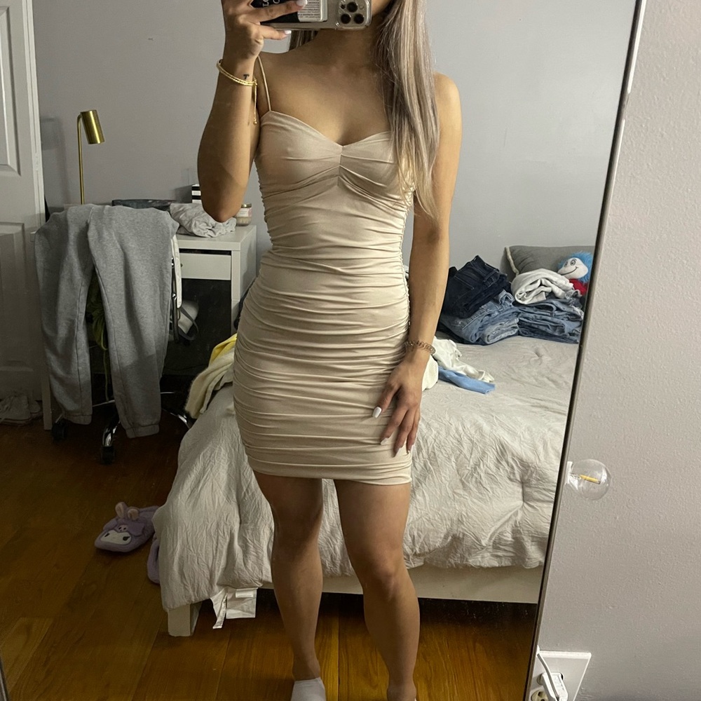 Hello Molly Nude Ruched Dress